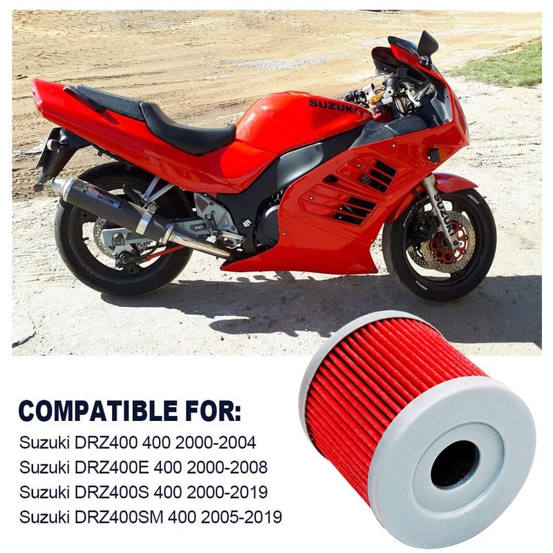 Yerbay 4 Pack Yerbay Oil Filter for Suzuki DRZ400 2000-2017 LTZ400 QuadSport 2003-2016 LTR450 QuadRacer for ARCTIC CAT DVX400 2004-2008 for KAWASAKI KFX400 2003-2006 KLX400R KLX400SR 2013 - Image 4